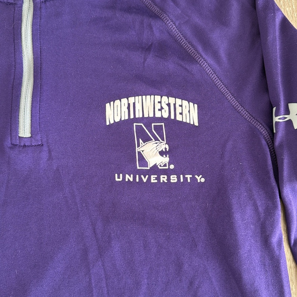 Purple Northwestern University UA Quarter-Zip Pullover Size Small - Picture 2 of 5